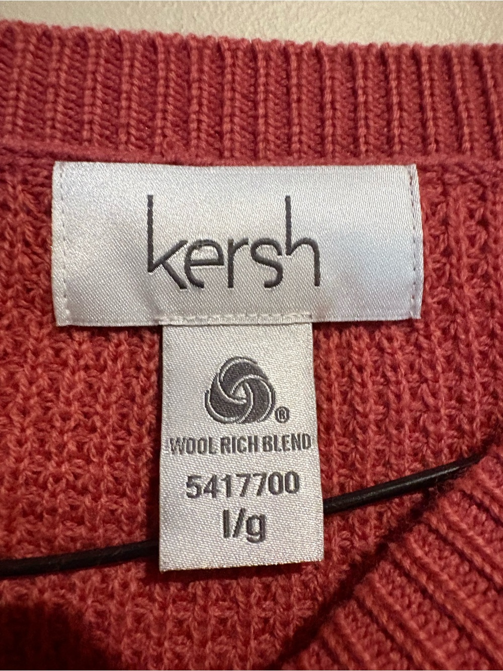 Merino Wool Blend Kersh Waffle Knit Sweater Crewneck Size Large Fall Winter - Picture 7 of 11
